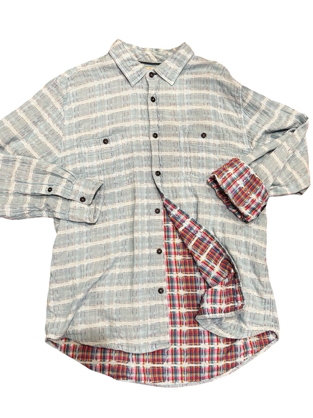Carbon2Cobalt Men's Button-Up Shirt - Light Blue Plaid